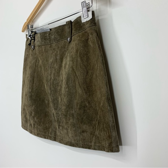 BLANK NYC Warm Gray Suede Leather Moto Style Mini Skirt Zip Up New Size 28 - Picture 11 of 16